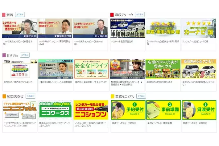 ニコニコレンタカー、収益向上・円滑運営の秘訣を動画で公開！いつでも視聴可能な加盟店限定の動画ポータルサイト『二コラボ』