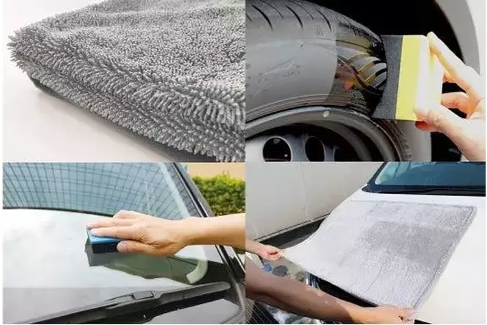 AQ.シリーズから吸水性抜群のクロスと塗り込み作業に最適なスポンジを