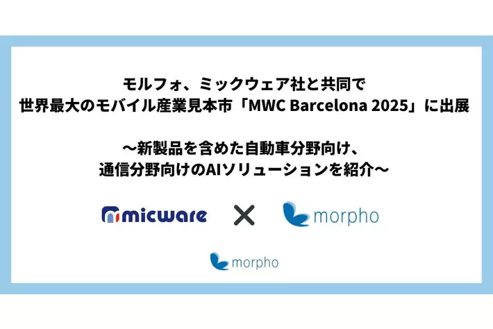 モルフォ、ミックウェア社と共同で世界最大のモバイル産業見本市「MWC Barcelona 2025」に出展