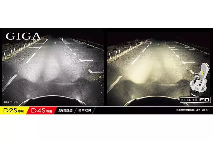 H.I.D.自社製造の知見を活かした、高性能LEDヘッドバルブ「GIGA LEDヘッドバルブD10」を発売。見やすさを考慮した4500Kもラインアップ｜3月25日