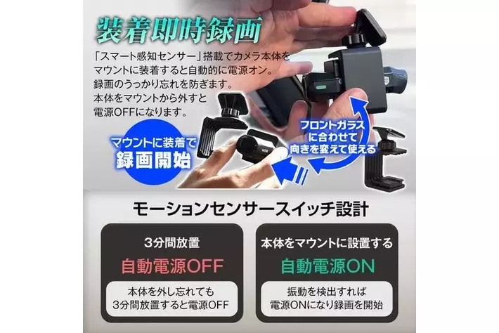 MAXWINの配線不要1秒設置ドライブレコーダー『MF-BDVR004車用セット