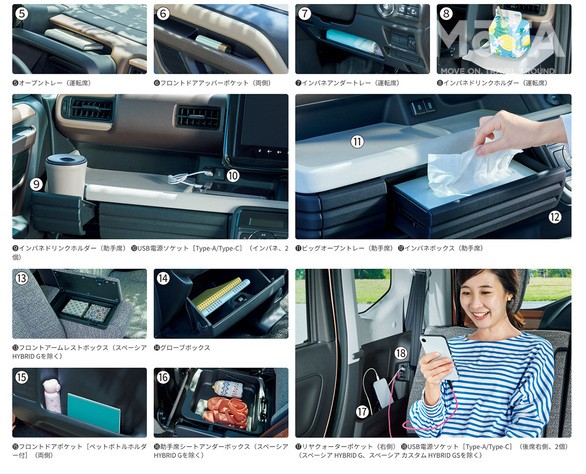 スペーシア 収納一覧