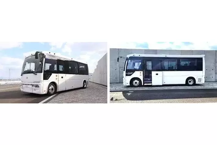 国内初！EVマイクロバス6.99mと大型観光EVバスを出展！バステク