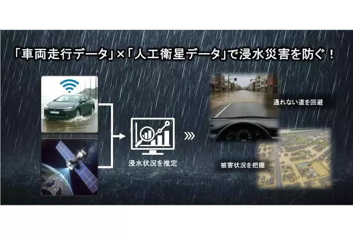 「衛星データ」×「車両走行データ」を組み合わせ、水害対策に貢献　スペースシフト、トヨタ自動車と開発した技術を展示会でお披露目