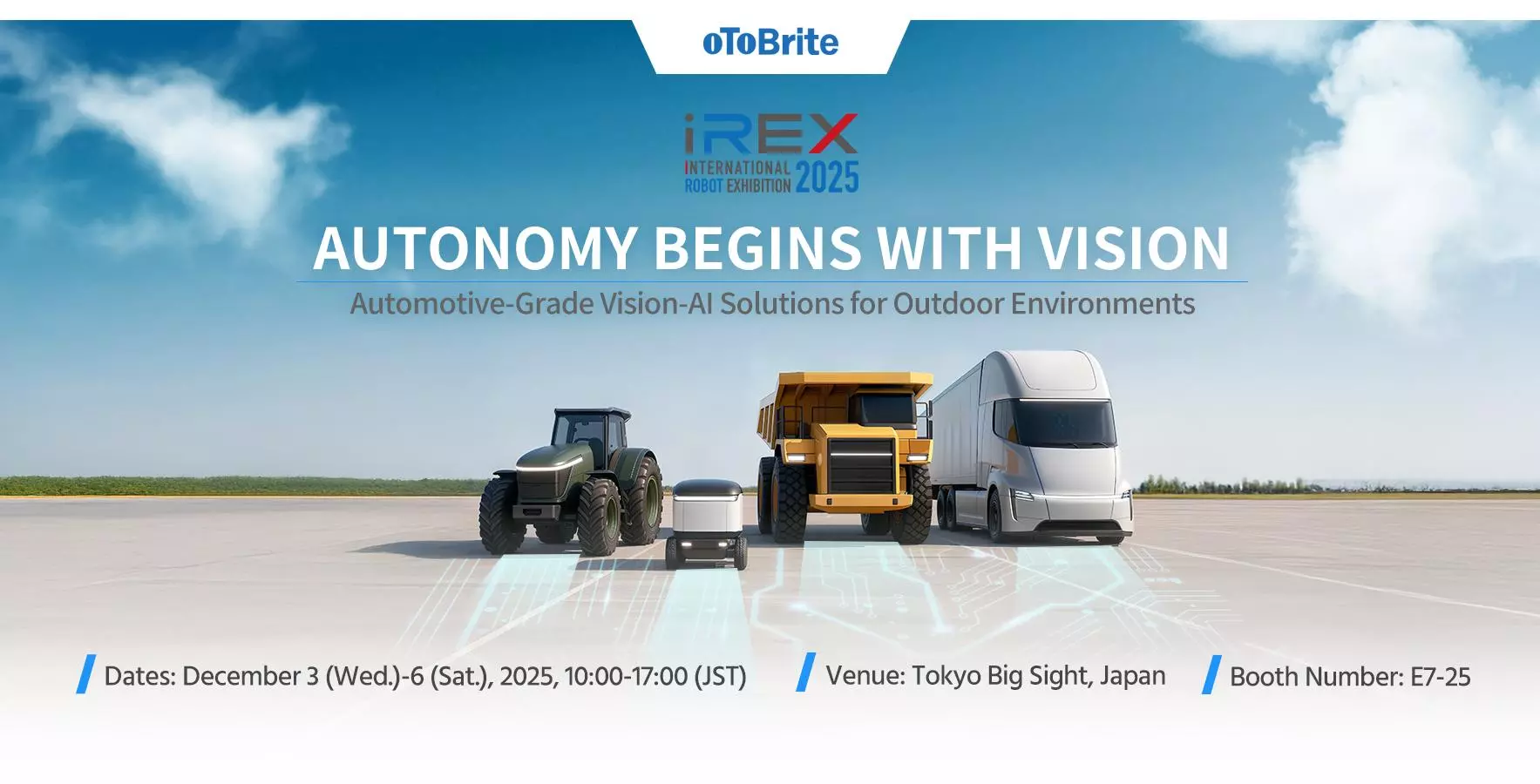 oToBrite、2025国際ロボット展（iREX 2025）にて屋外ロボティクス