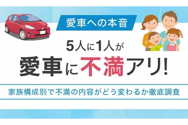 【愛車への本音】5人に1人が「愛車に不満アリ」！家族構成別で不満の内容がどう変わるか徹底調査