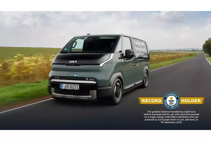 Kia、「The Kia PV5カーゴ」がギネス世界記録に認定