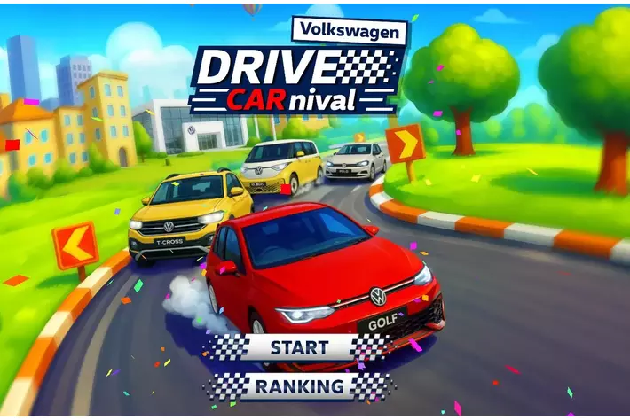 遊びながら、フォルクスワーゲン車のラインアップを体感できるスマホ向けレースゲーム『Volkswagen DRIVE CARnival』を発表