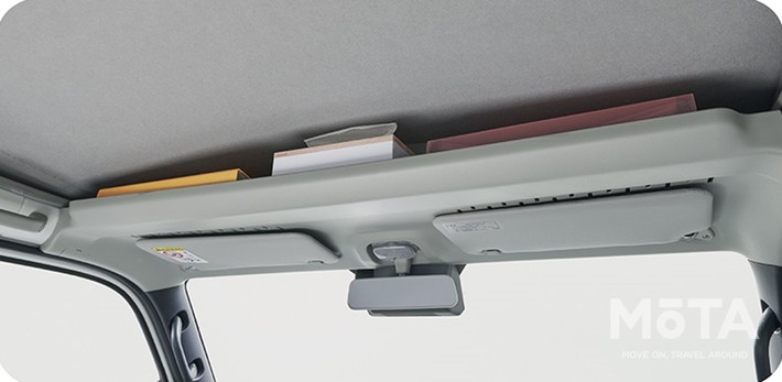 ダイハツ e-アトレーのオーバーヘッドシェルフ