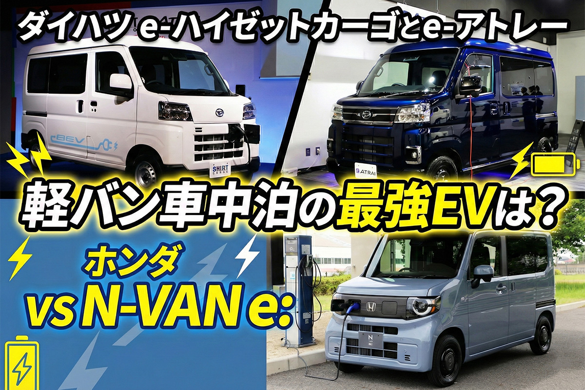 軽バン車中泊の最強EVはどれ!? ダイハツ e-アトレー／e-ハイゼット 