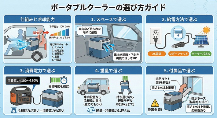 ポータブルクーラーの選び方