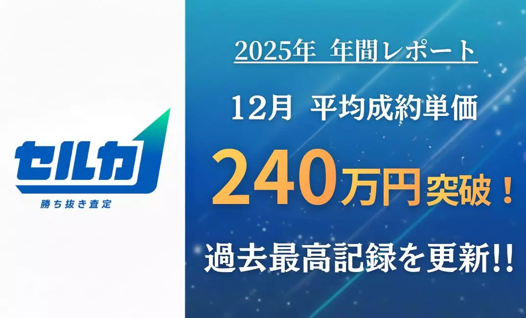 2025年 年間レポート】勝ち抜き査定「セルカ」、平均成約単価が12月に