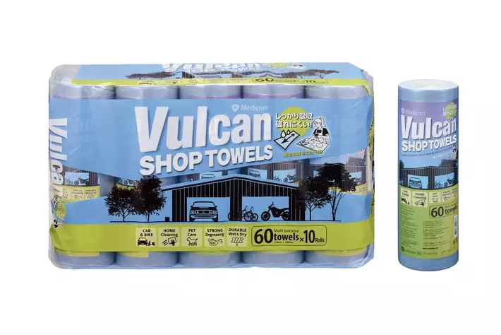 コストコで新発売（守山倉庫店・神戸倉庫店・久山倉庫店）！しっかり吸収・破れにくいペーパータオル「Vulcan ショップタオル 60枚」x10ロール