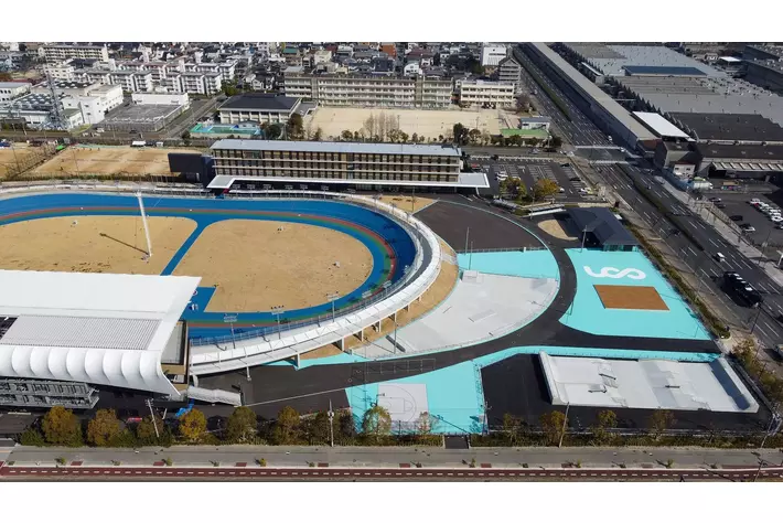 競輪とアーバンサイクルスポーツが融合する複合施設「アーバンサイクルパークス広島」の全エリアが完成！令和８(2026)年４月１８日(土)にグランドオープン！