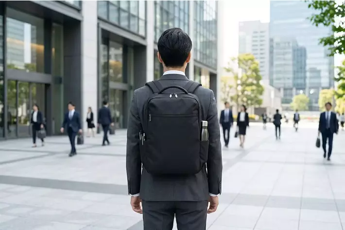 体感重量を40％軽減する「無重力リュック」が洋服の青山から新登場　自動車の“サスペンション構造”技術を応用