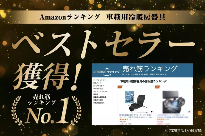 【Amazonベストセラー1位】発売1ヶ月で完売した車載用シートクーラー、夏の暑さ対策に注目