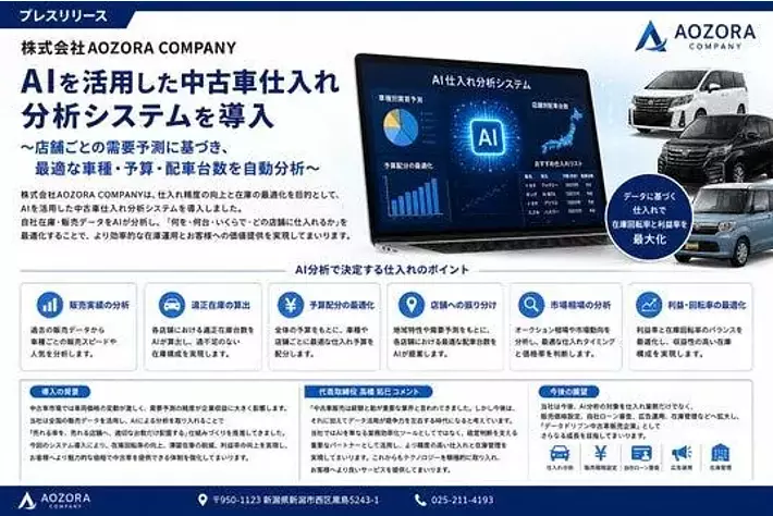 AI中古車仕入れ分析システムを導入|【業界先取り】業界ニュース