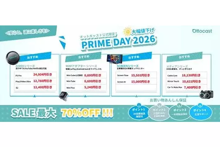 OTTOCAST公式】「Prime Day 2026」セールを7月6日より開催｜先行セール