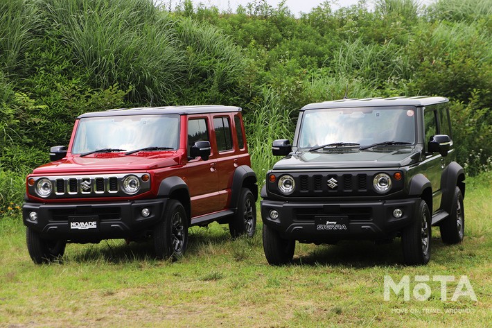 （左から）スズキ ジムニーノマド、スズキ ジムニーシエラ