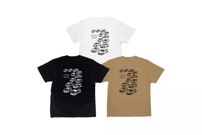 Honda シビックの歴代モデルが大集合のデザイン！Tシャツに新色が登場