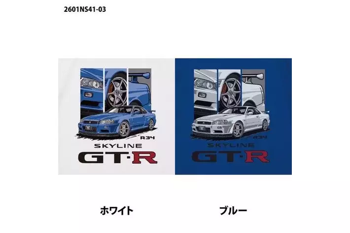 R34の迫力を一枚に。SKYLINE GT-R (R34) デザインTシャツが新登場