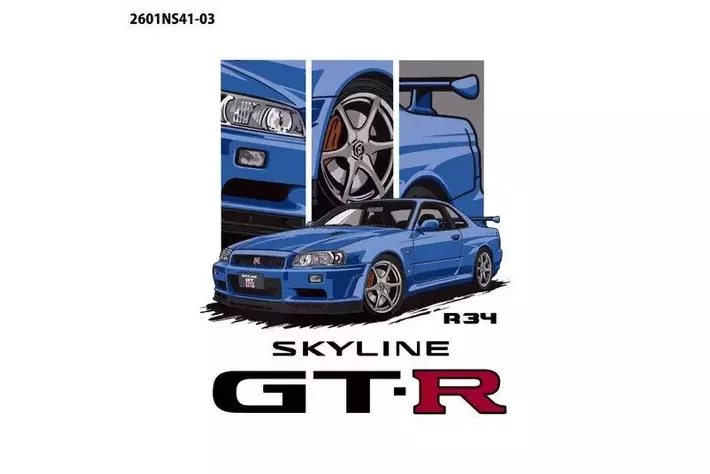 R34の迫力を一枚に。SKYLINE GT-R (R34) デザインTシャツが新登場