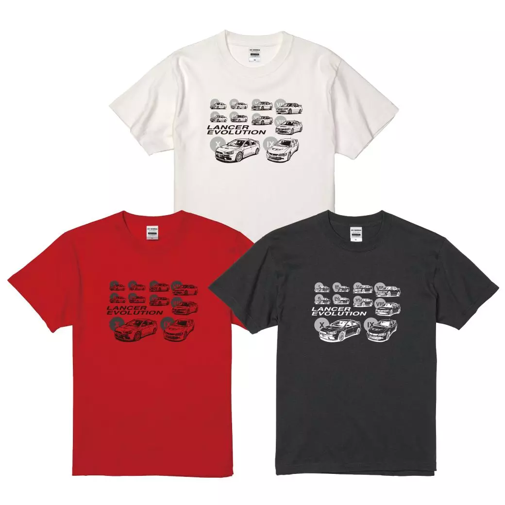 【平岡】milet Tシャツ２種 Mサイズ新品１点、未使用に近い１点 楽天市場に三菱ランサーエボリューションの進化を描いたTシャツが新