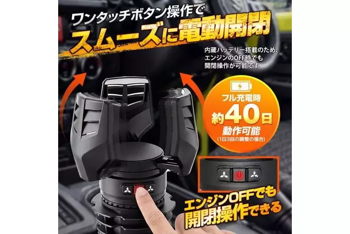 トリップマシン　タンクベル ほぼ新品 MAXWINがボタンひとつで電動開閉するドリンクホルダーを発売！大型