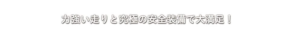 力強い走りと究極の安全装備で大満足！ 