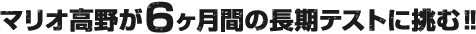 マリオ高野が6か月間の長期テストに挑む!!