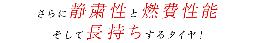 さらに静粛性と燃費性能そして長持ちするタイヤ!