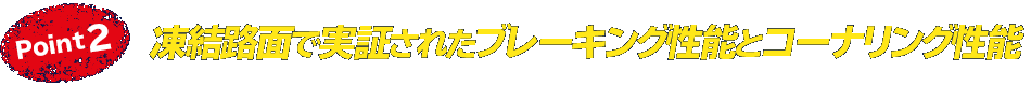 Point2 凍結路面で実証されたブレーキング性能とコーナリング性能