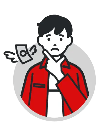 不安な表情の人物のイラスト