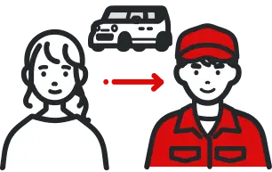 お車の引き渡しのイラスト