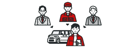 やりとりするのは上位3社だけのイラスト